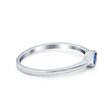 Petite Dainty Wedding Ring Marquise Simulated Blue Sapphire CZ 925 Sterling Silver